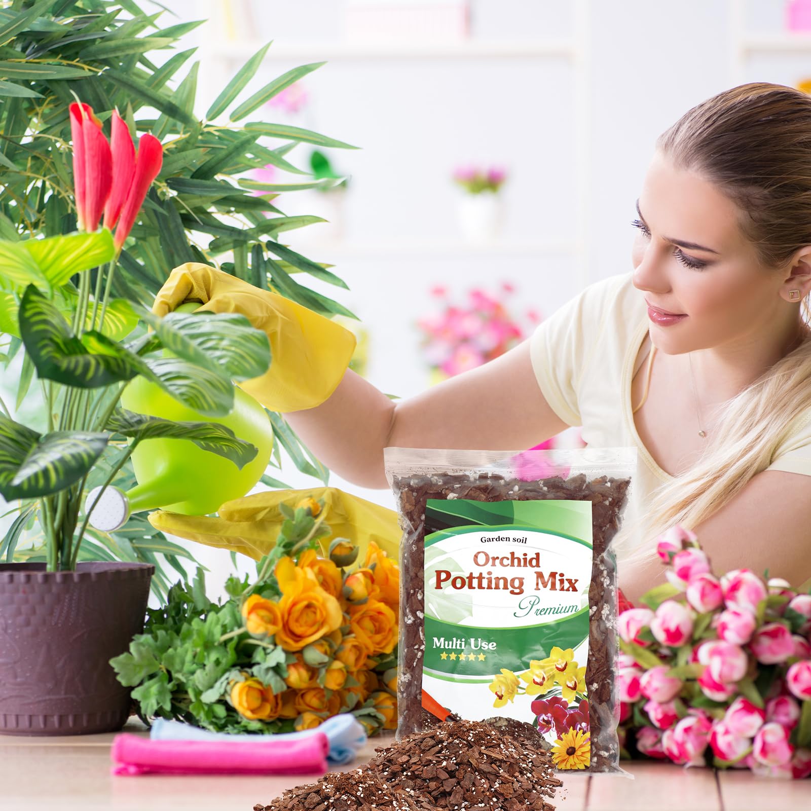 Multi-use mix ideal for Cattleya, Dendrobium, Monstera in home environments.