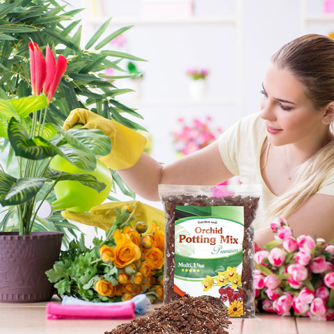 POLIUMB Orchid Potting Mix resealable bag for easy storage and long freshness.