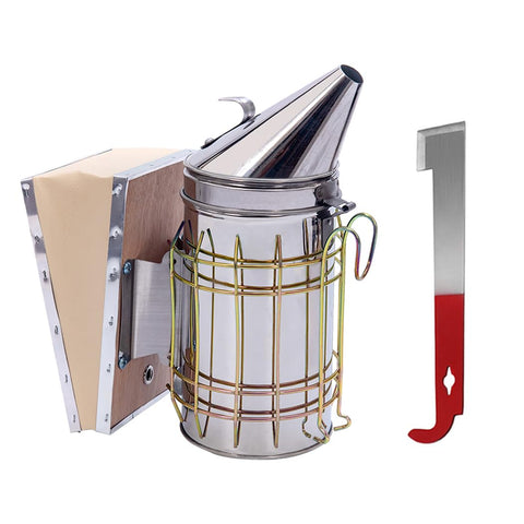 POLLIBEE Bee Smoker in stainless steel ready for daily beekeeping tasks and durability.