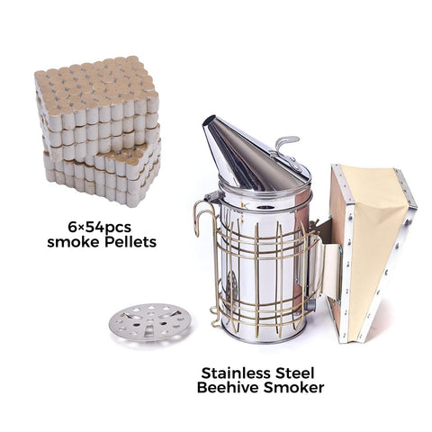 POLLIBEE beehive smoker with safety shield for controlled smoke