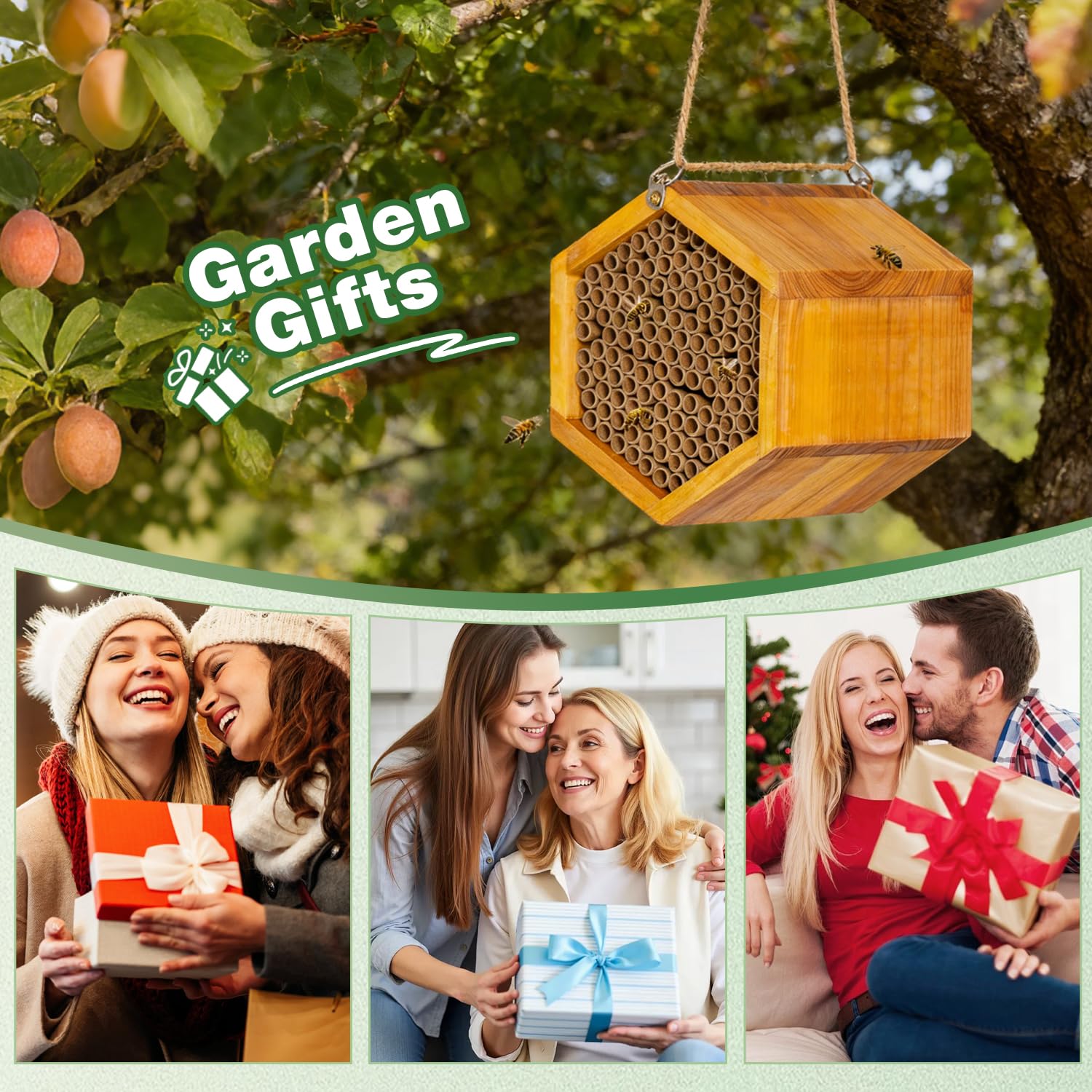 POLLIBEE mason bee habitat promotes garden biodiversity and fruit production potential.