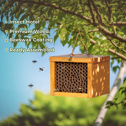 POLLIBEE Mason Bee House assembled and ready to install in your garden.