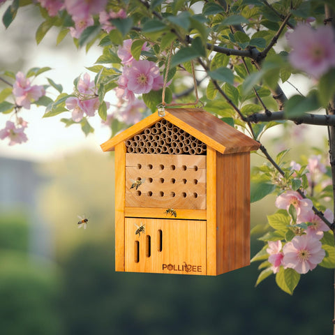 POLLIBEE Mason Bee House is assembled and ready to hang.