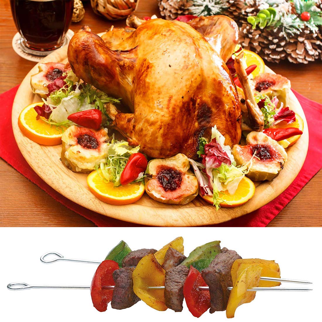 Polly Online rounded-edge skewers—safe handling and simple cleanup.
