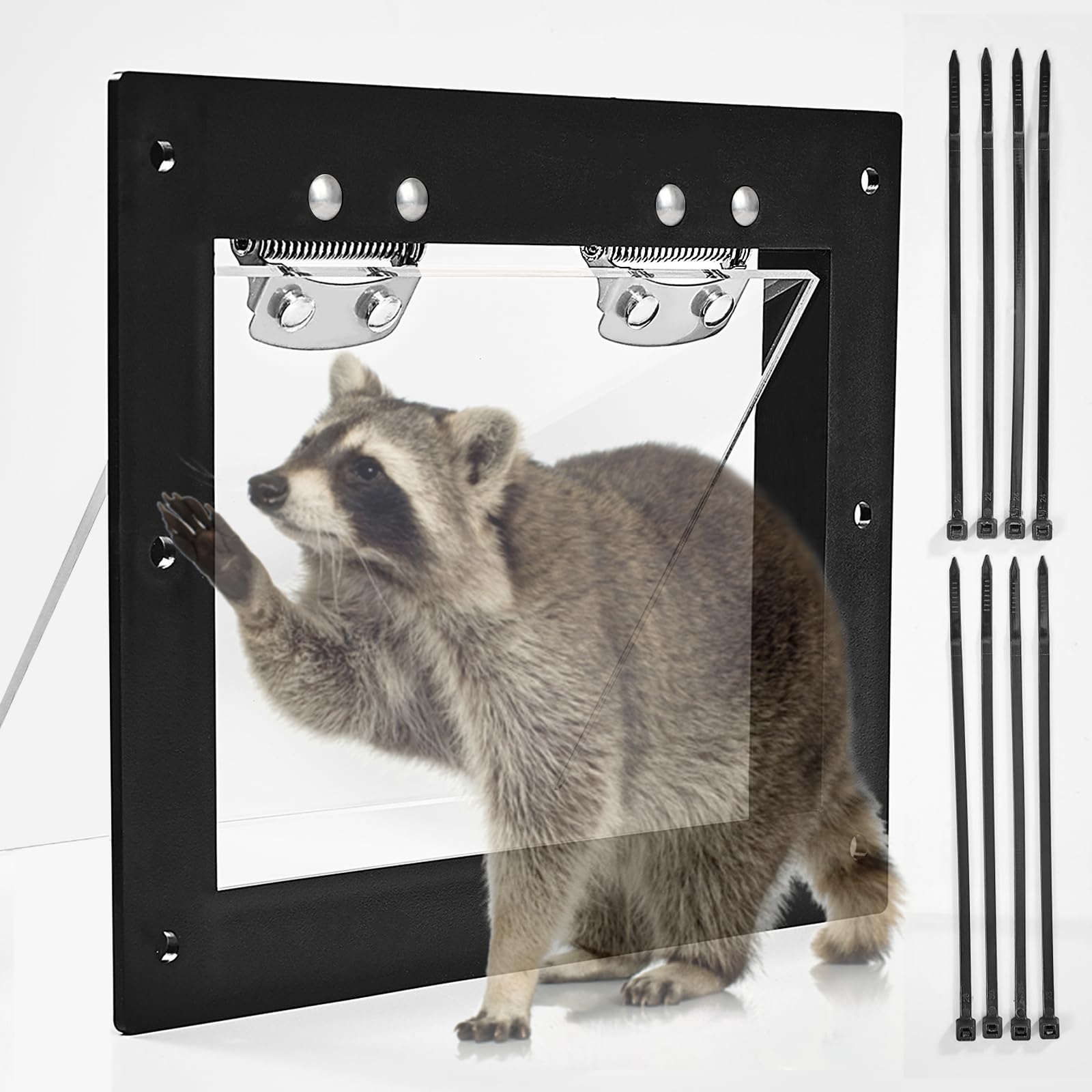 POLXIYY raccoon one-way eviction door enables humane exit for trapped animals in attics.