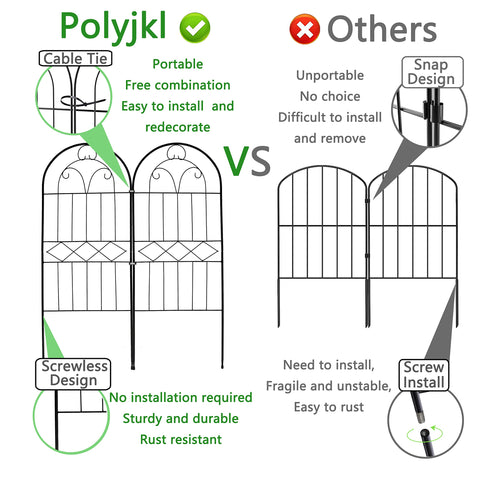 Polyjkl arch-pattern border design enhances garden decor while protecting flower beds.