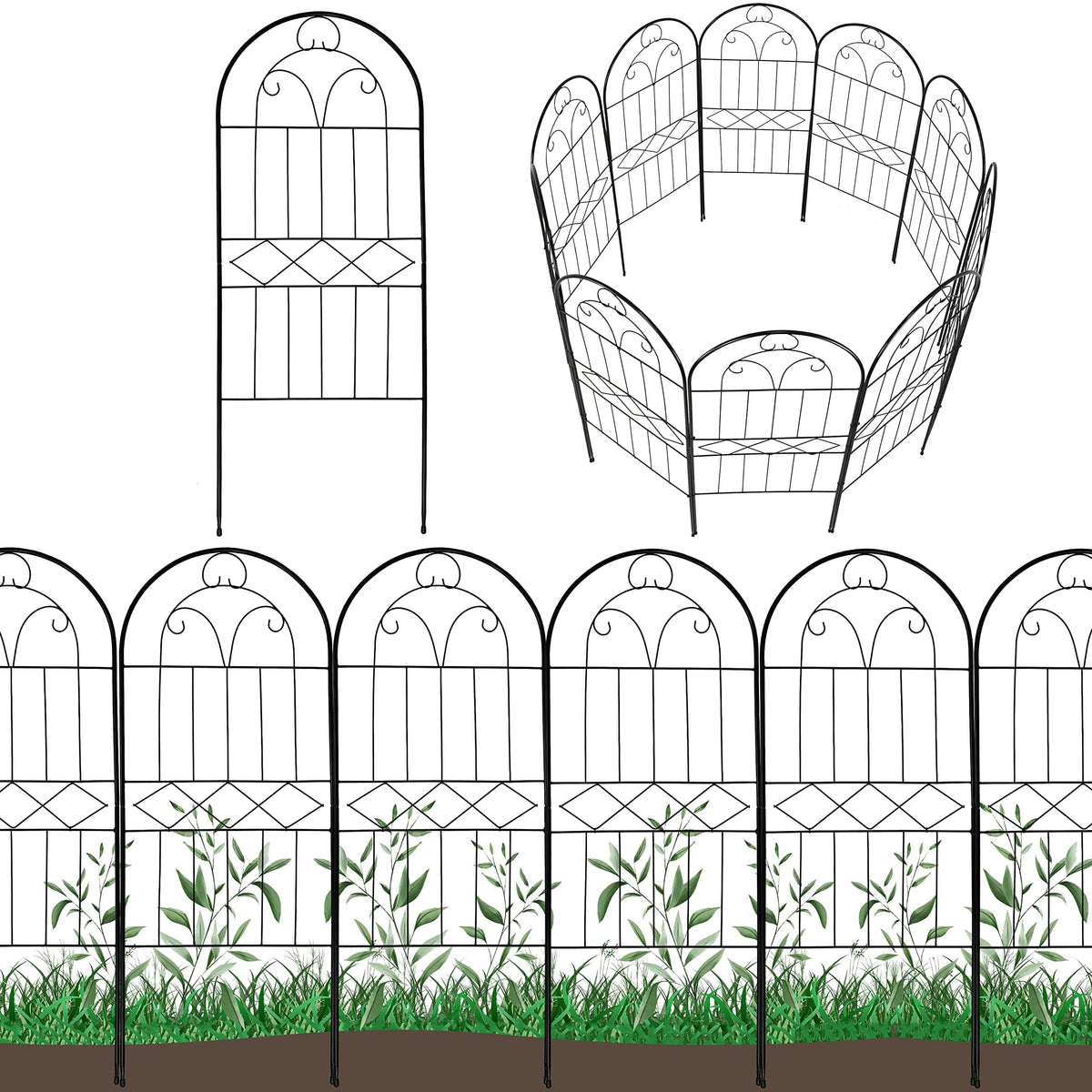 Polyjkl decorative garden fence arch panel adds height and style to borders.