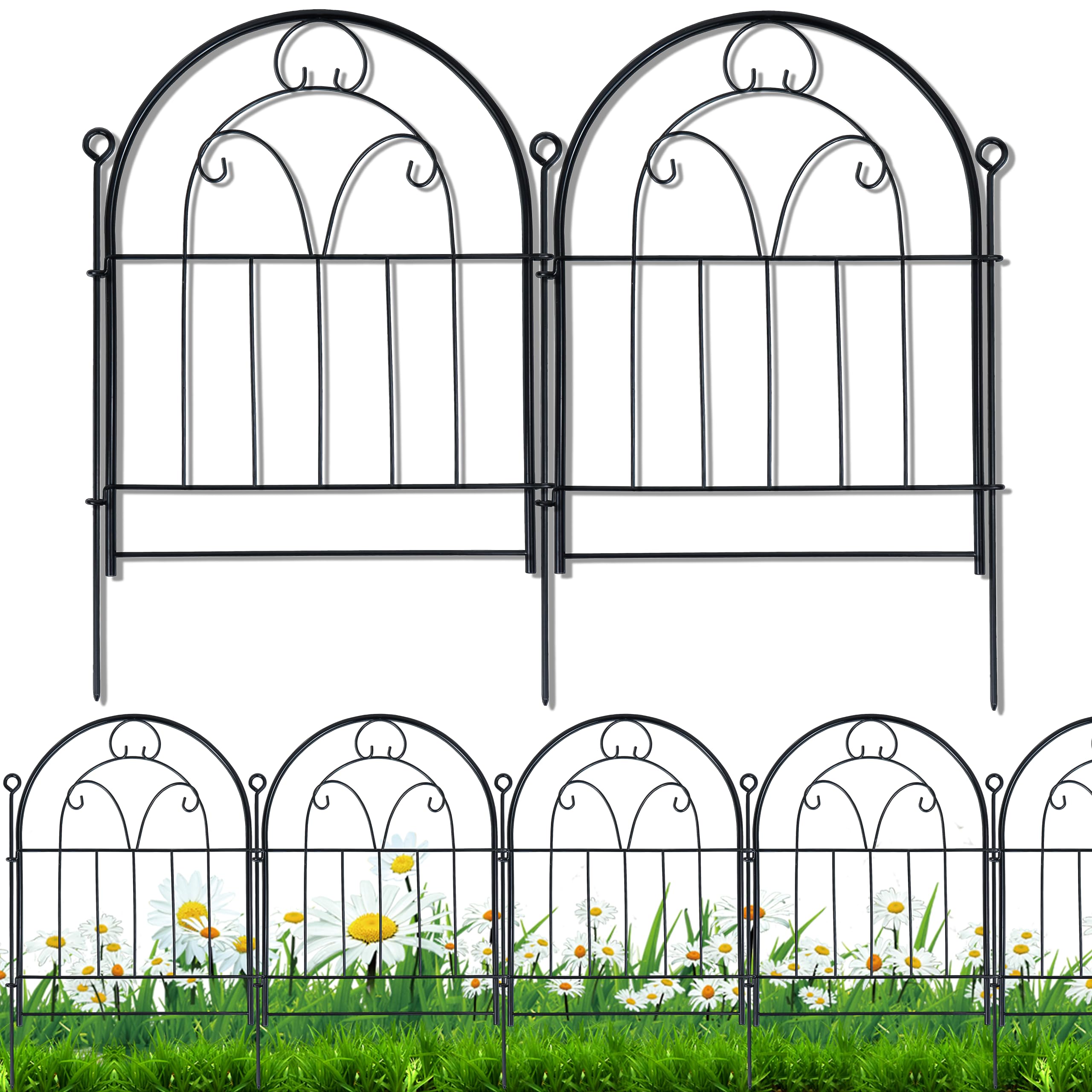 Polyjkl garden fence panel close-up with arch design and weatherproof finish for outdoor durability.