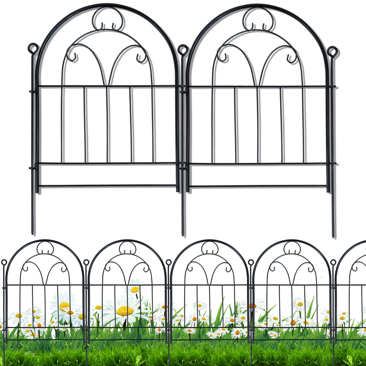 Polyjkl garden fence panel close-up with arch design and weatherproof finish for outdoor durability.
