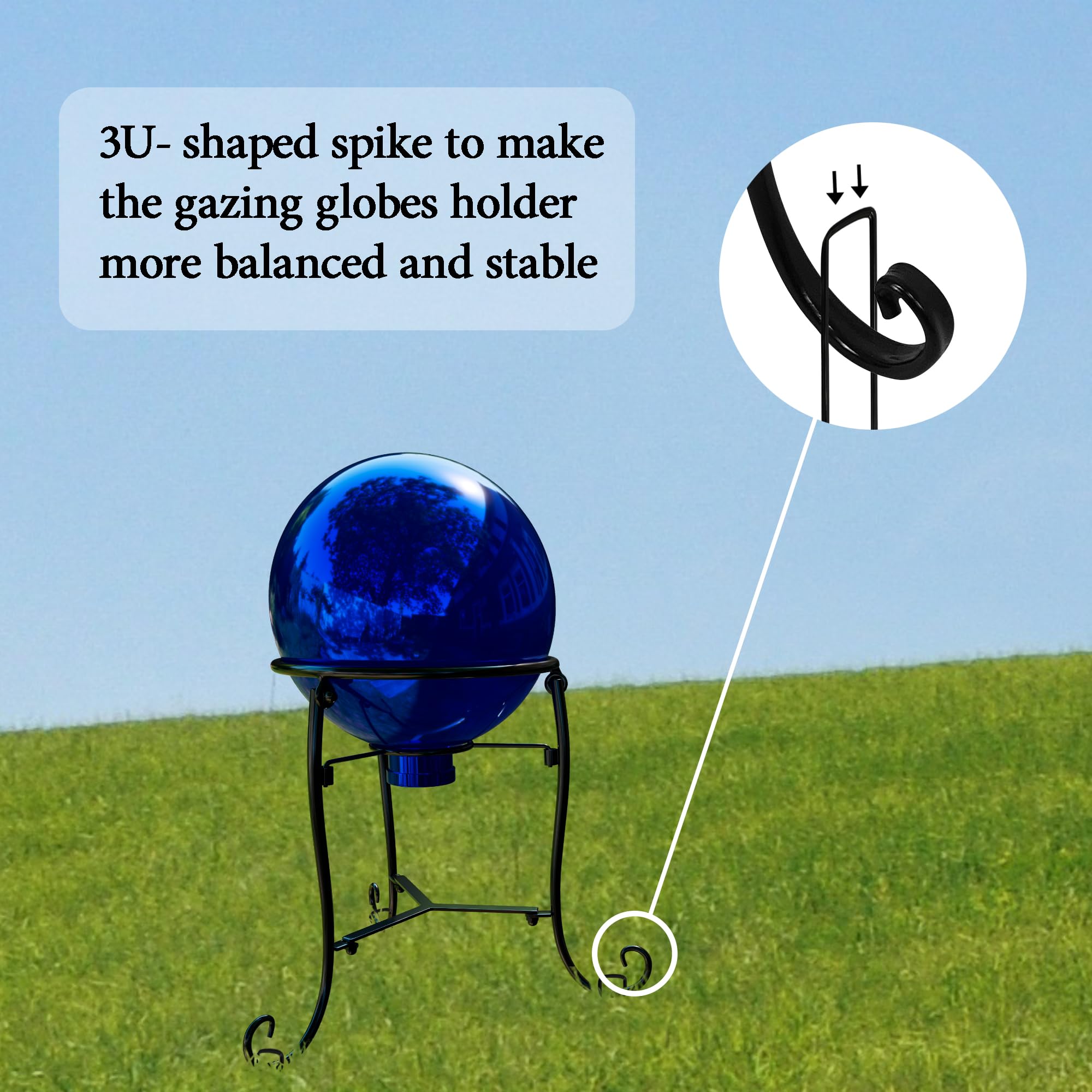 Polyjkl gazing ball stand dimensions 8x8x10 for 8–10 inch globes