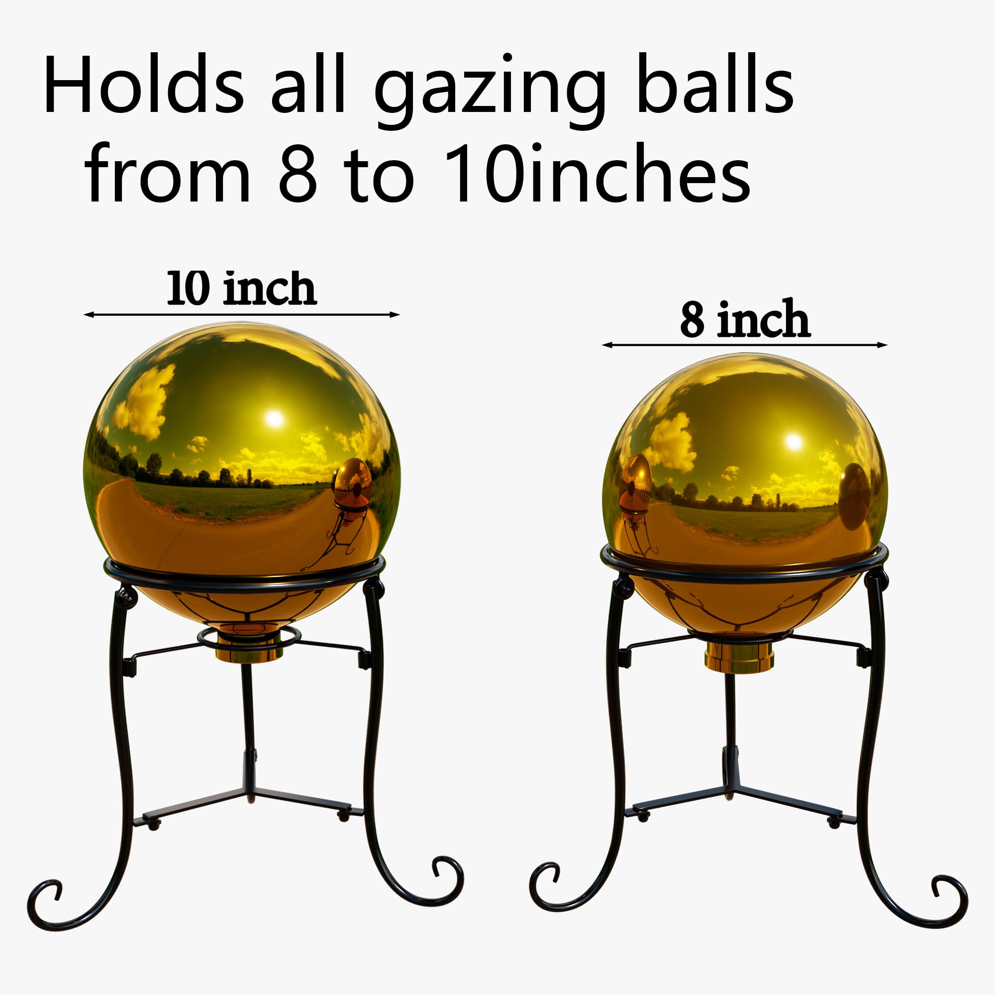 Polyjkl easy-install gazing ball stand with ground spikes