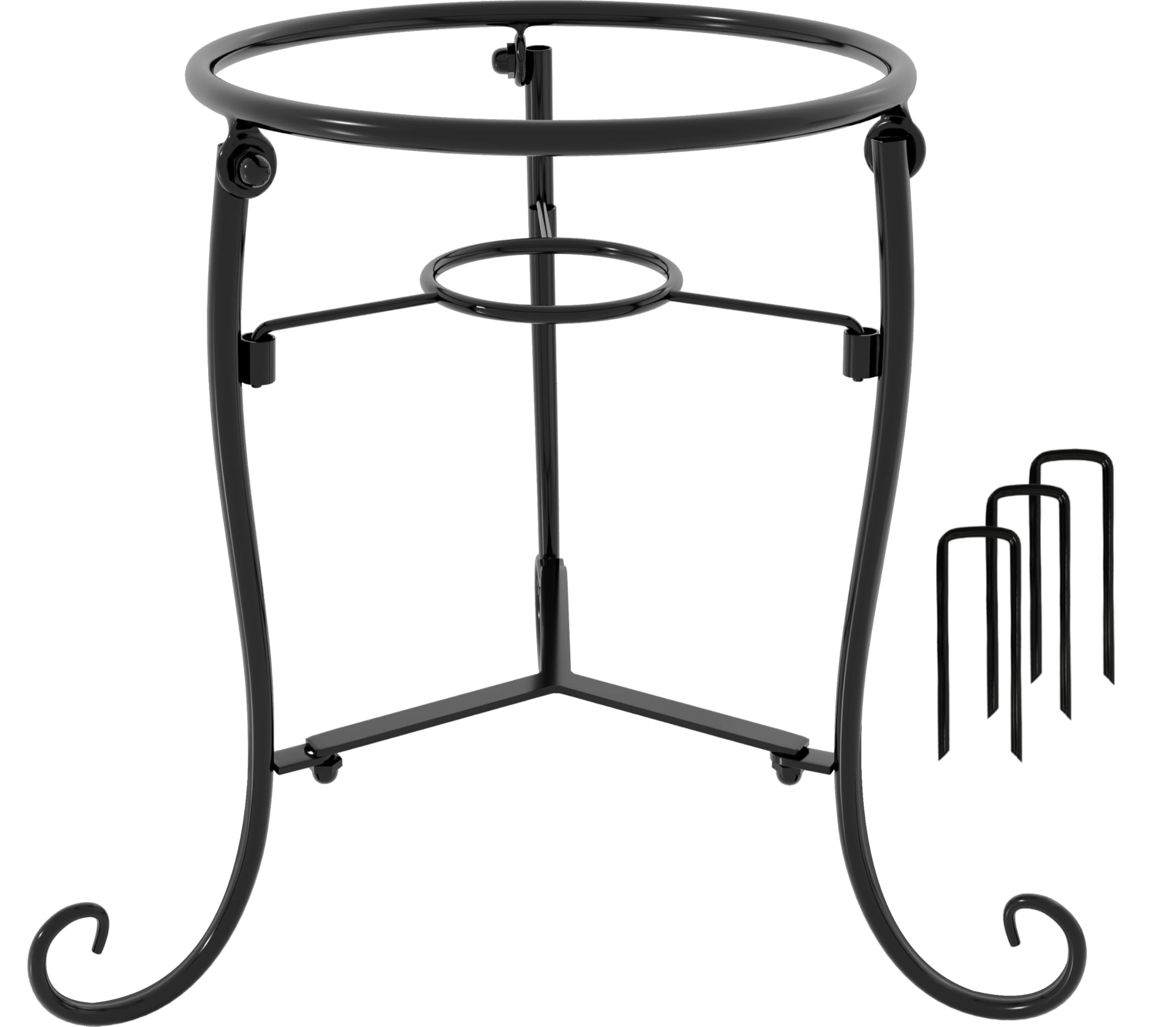 Polyjkl gazing ball stand with sturdy three-leg base for outdoor stability