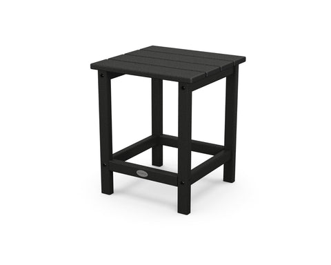 POLYWOOD Long Island 18-inch Side Table black, top view for outdoor entertaining and drinks.