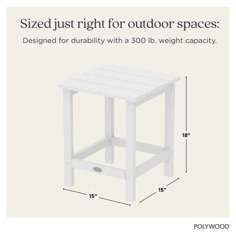 Durable POLYWOOD lumber withstands sun and snow with simple soap-and-water cleaning.