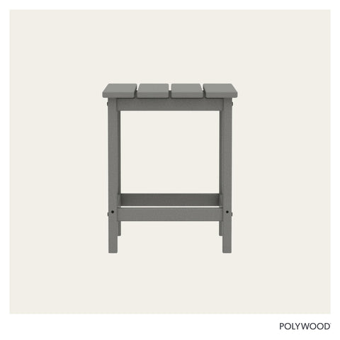 POLYWOOD Long Island Side Table, slate grey, assembly-friendly with simple steps.