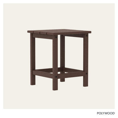 Sturdy POLYWOOD side table on deck with sunlight