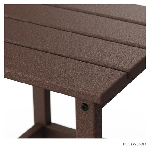 Easy-to-assemble POLYWOOD table with stainless hardware