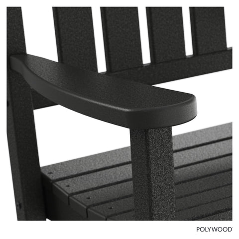 Polywood Presidential Rocking Chair Black color stay feature maintains vibrant shade in sun.