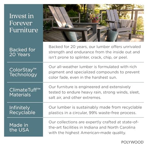 Polywood Presidential Rocking Chair Black easy care with soap and water.