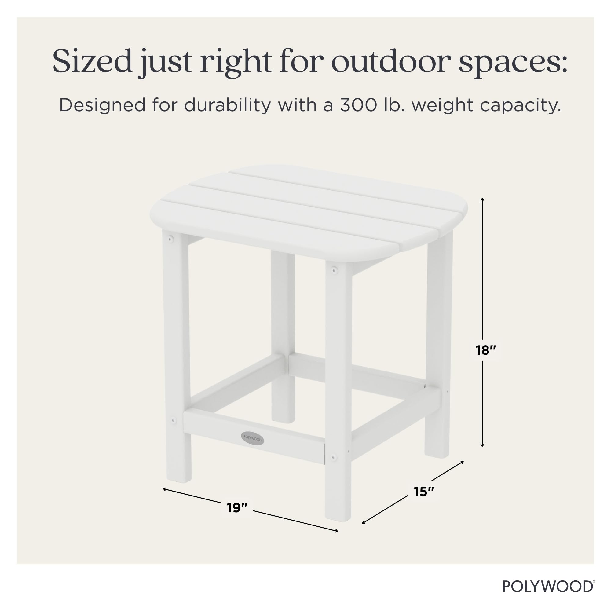 POLYWOOD South Beach table is manufactured in the USA for dependable outdoor use.