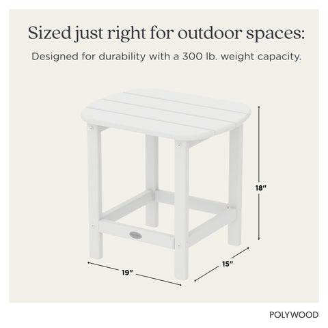 POLYWOOD South Beach table is manufactured in the USA for dependable outdoor use.
