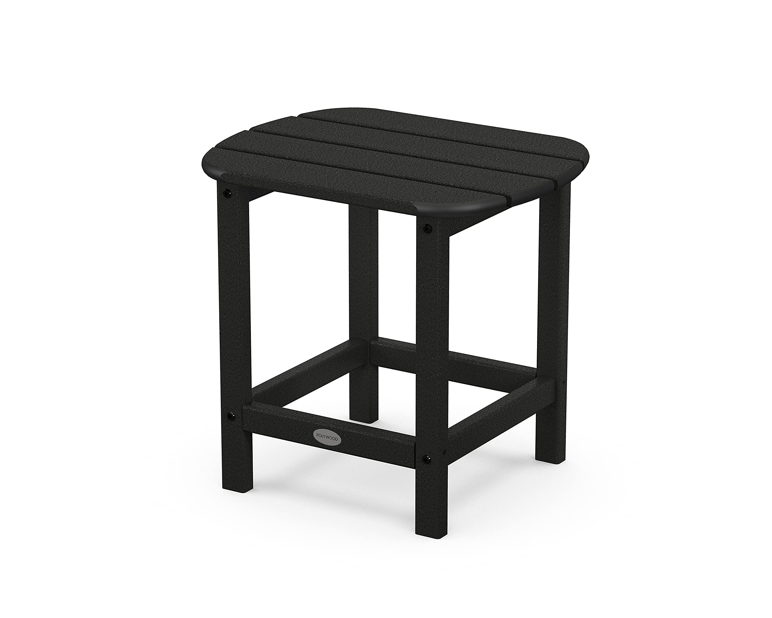 Polywood SBT18BL South Beach side table for outdoor drinks and snacks.