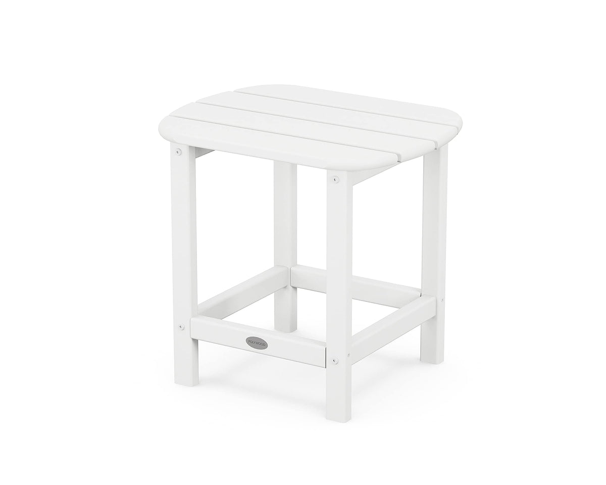 POLYWOOD South Beach 18-inch side table provides a clean surface for drinks on your patio.