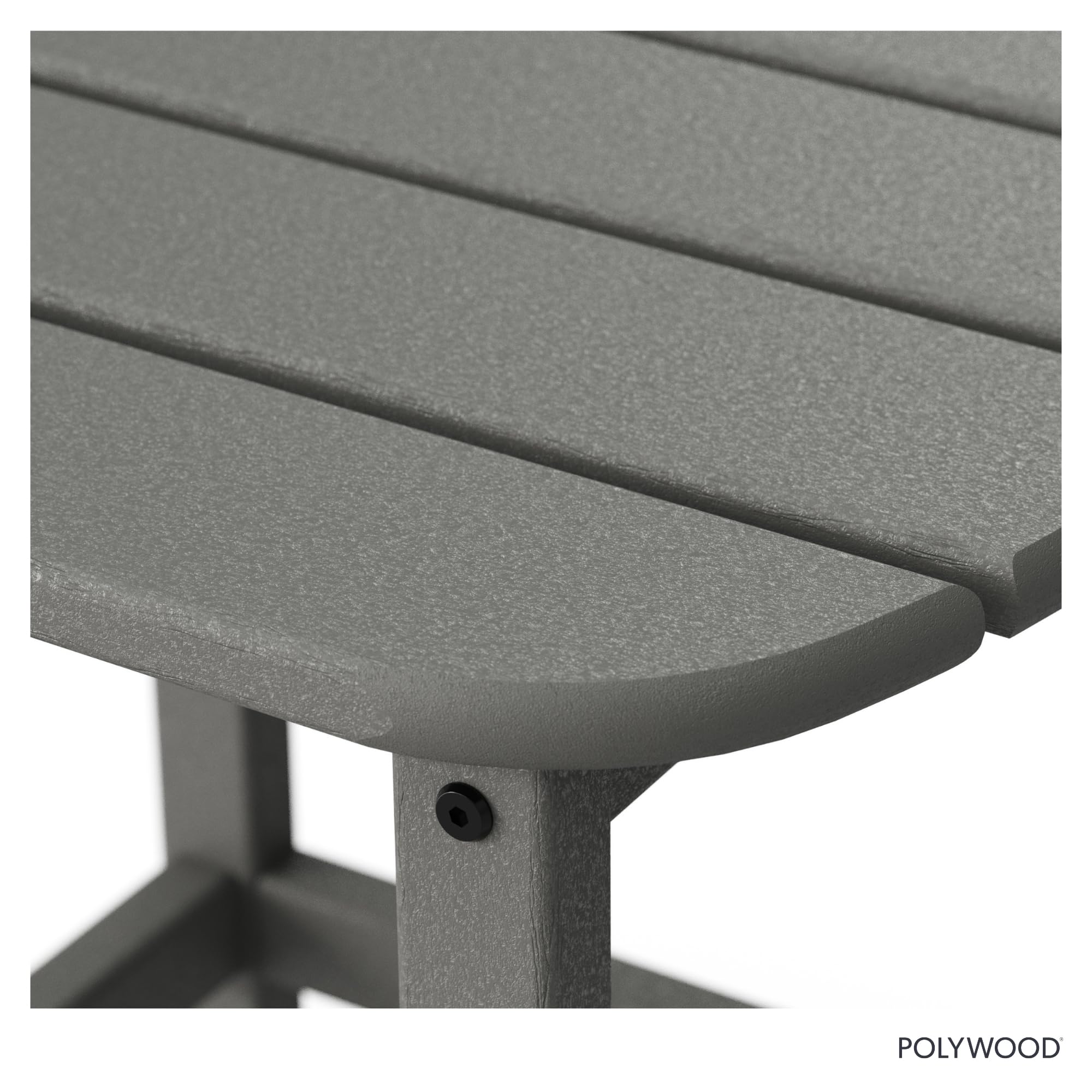 Polywood South Beach side table under natural light, durable rot-proof material.