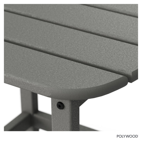 Polywood South Beach side table under natural light, durable rot-proof material.