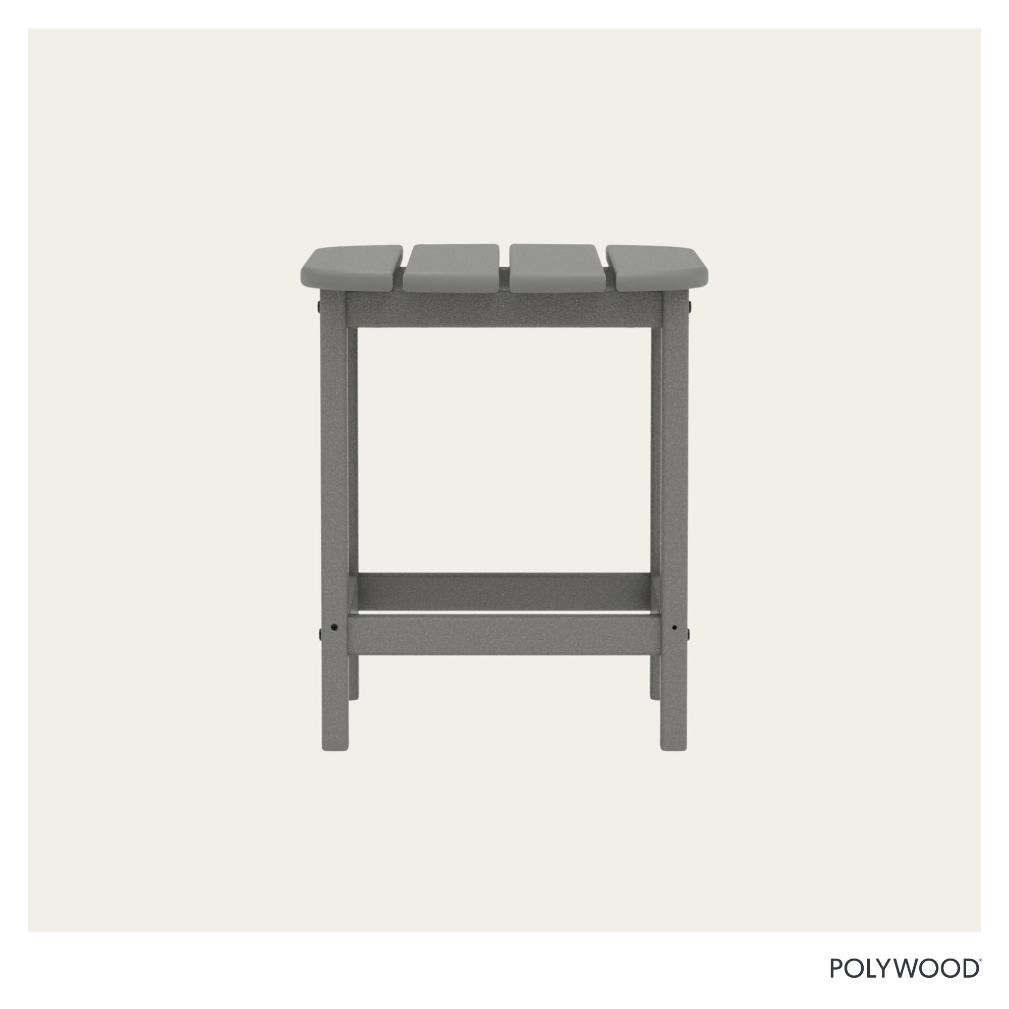 Polywood South Beach side table surface, stain-resistant, wine and condiment friendly.