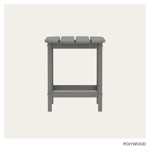Polywood South Beach side table surface, stain-resistant, wine and condiment friendly.