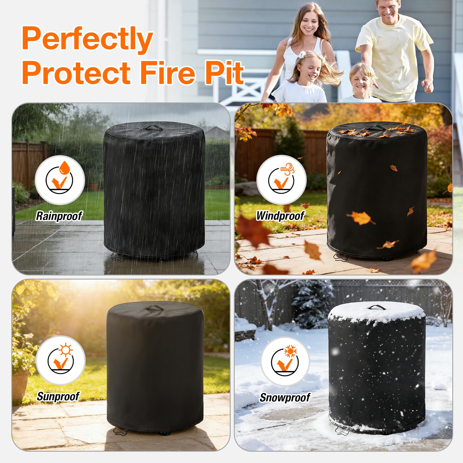 POMER all-season protection helps preserve the fire pit finish