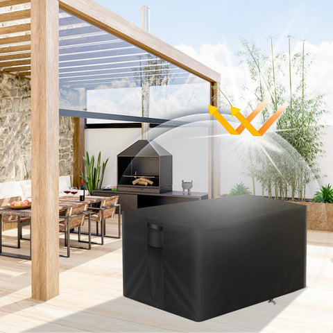 POMER fire pit cover with easy-on-off handles for quick setup.
