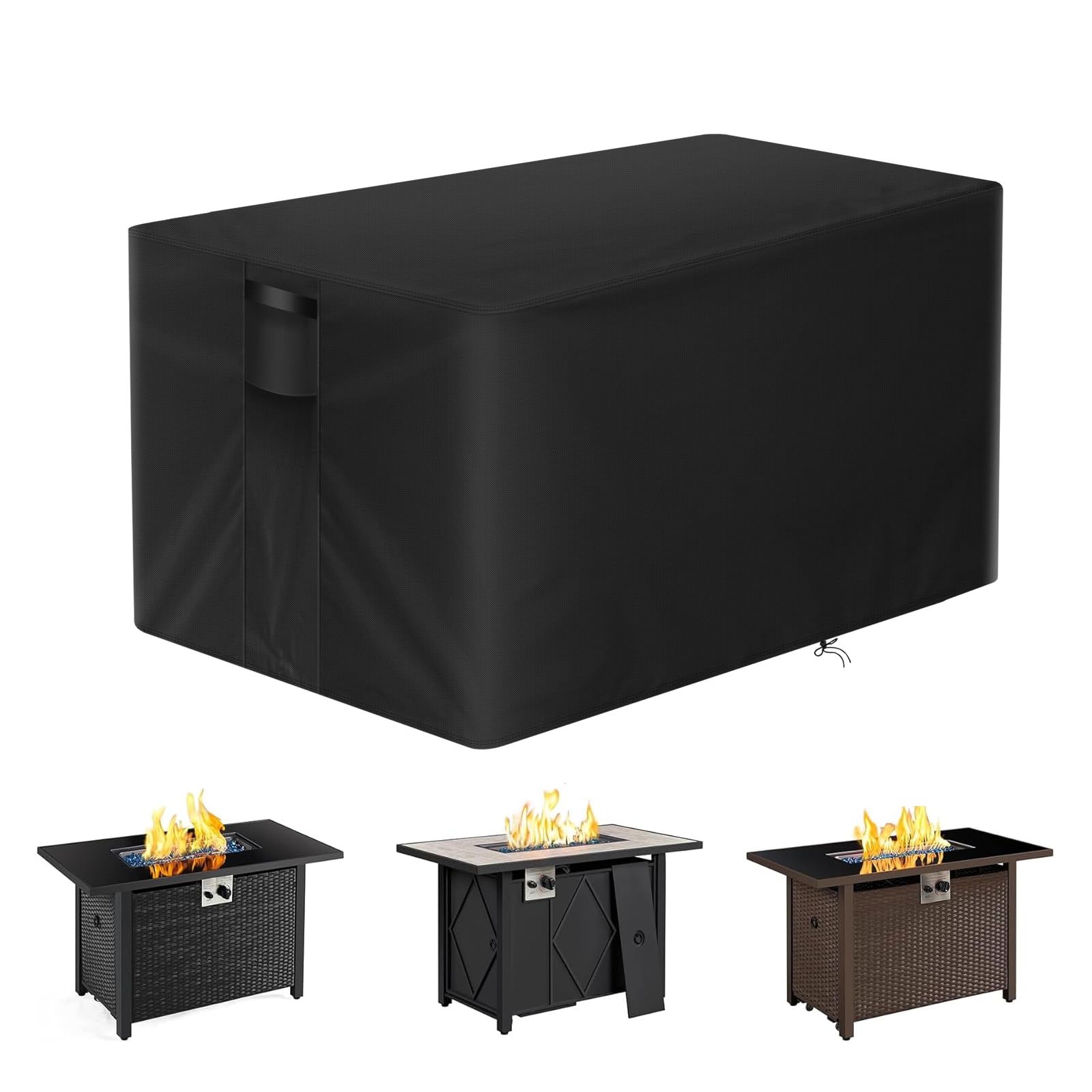 POMER rectangular fire pit cover for 42x24x24 protects from rain and debris.