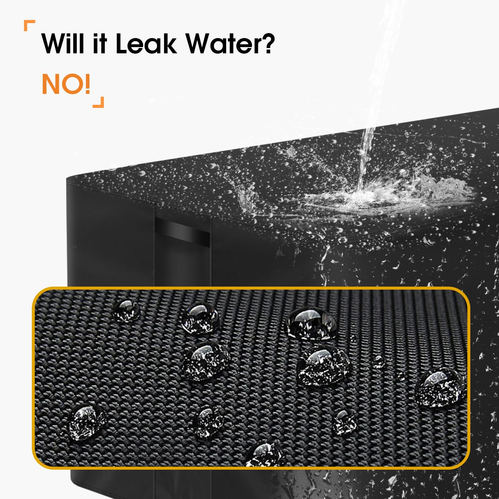 POMER waterproof fire table cover guards rectangular pits from sun and snow.