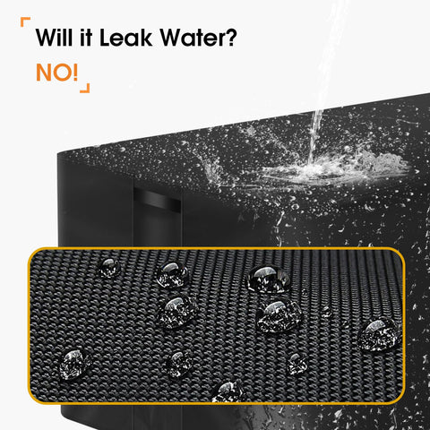 POMER waterproof fire table cover guards rectangular pits from sun and snow.