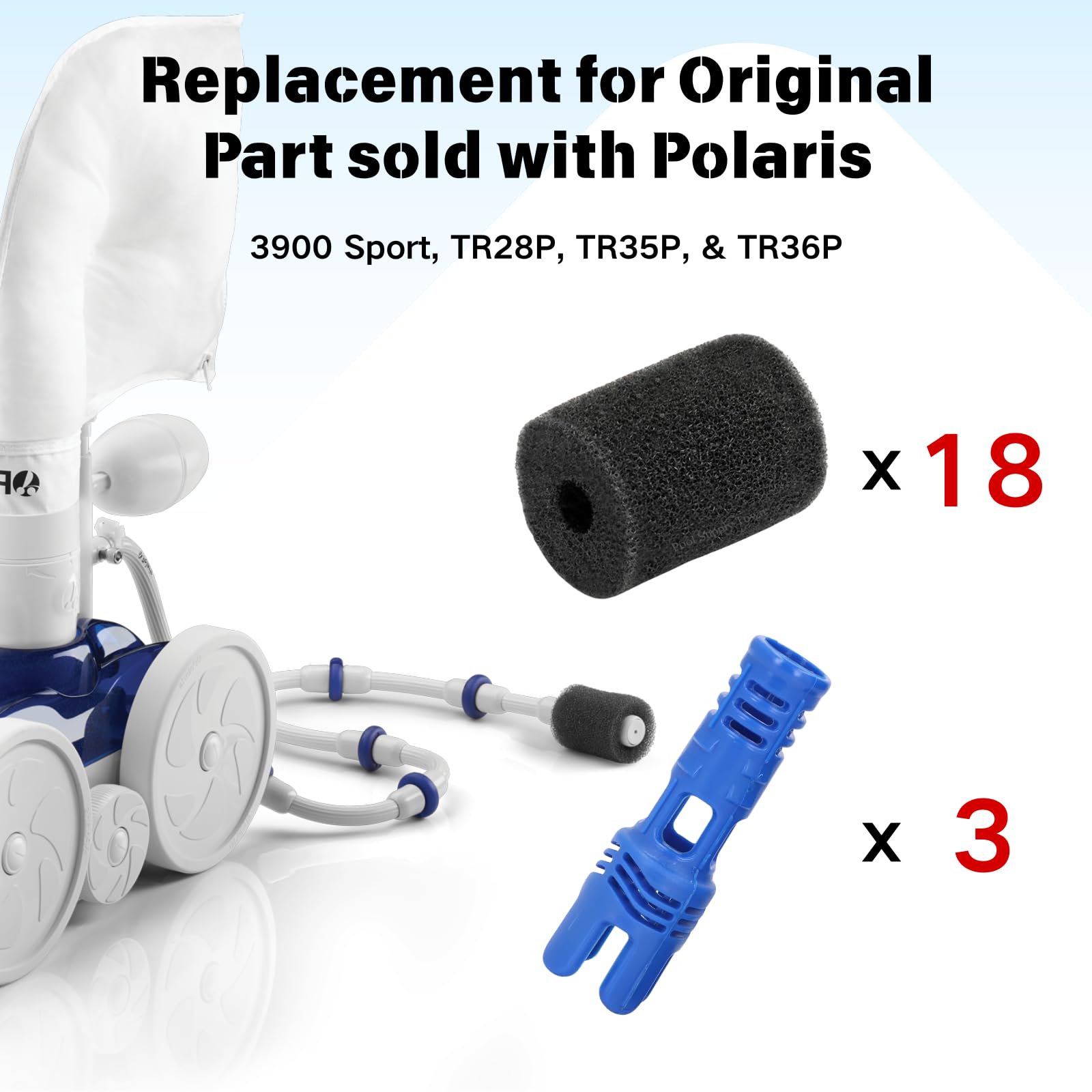 Pomeyard Polaris tail hose scrubber aids longevity of the sweep hose.