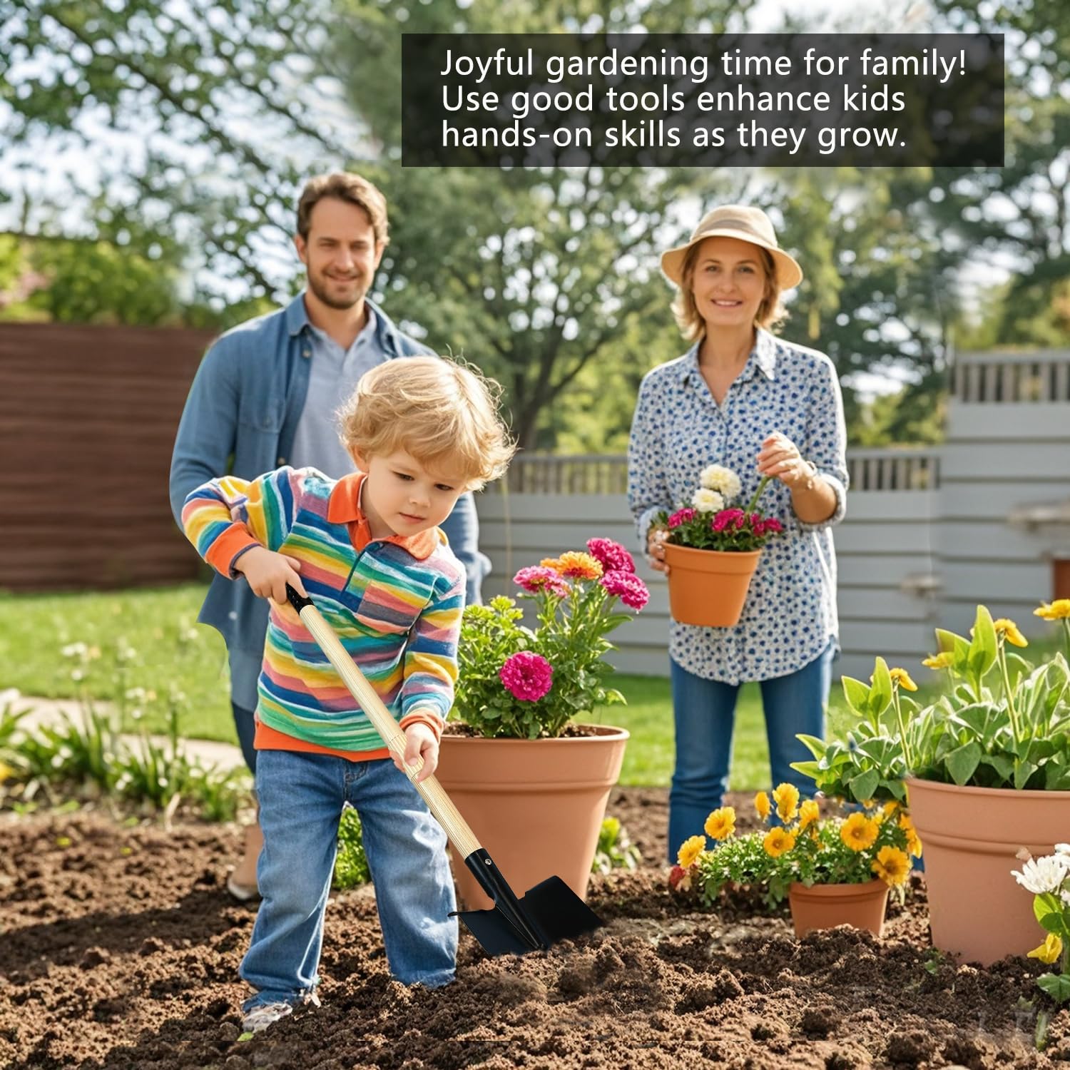 POMIKU kid-friendly shovels invite outdoor exploration for garden or sand.