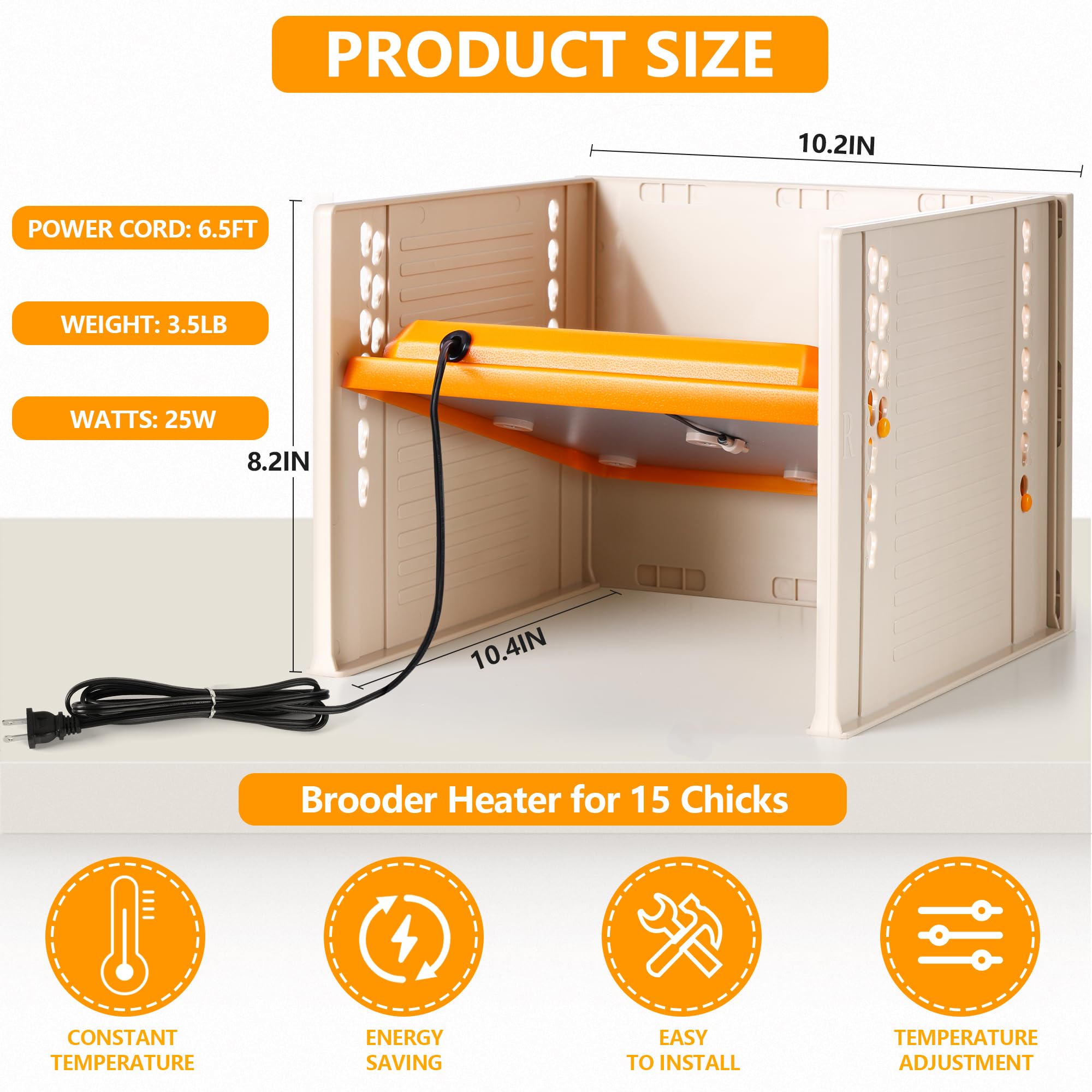 POMINEL chick brooder angle settings showing adjustable warmth