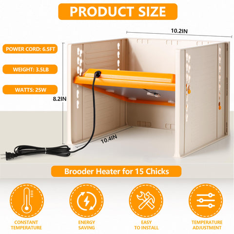 POMINEL chick brooder angle settings showing adjustable warmth