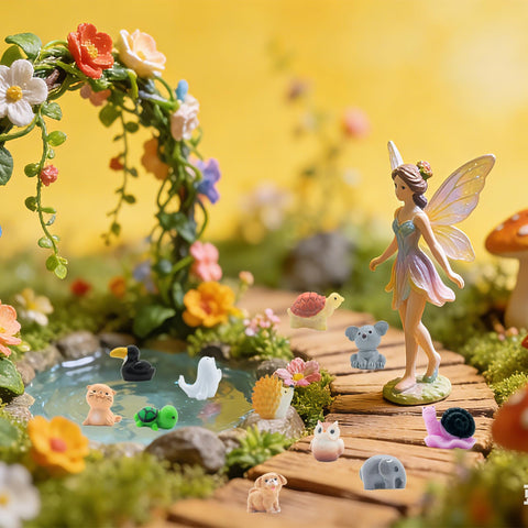 POMKON mini resin animals figures for DIY crafts and gift-ready decor.