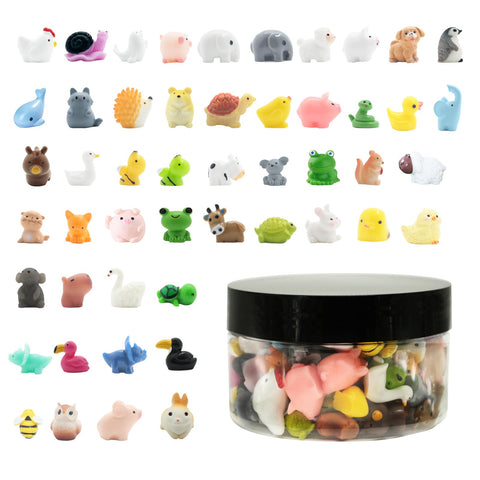 POMKON mini resin animals set collection for diverse miniature scenes and garden decor.