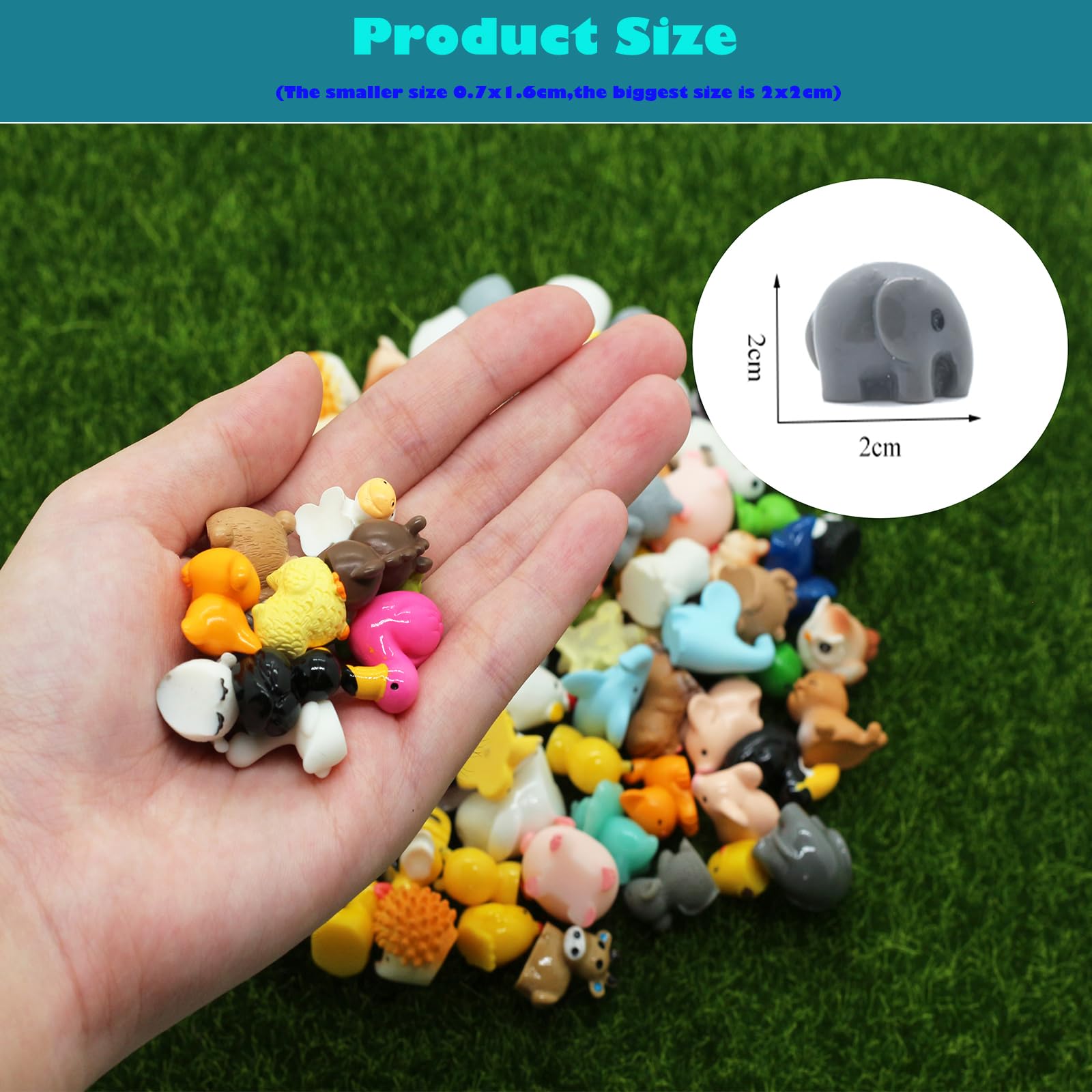 POMKON mini resin animals set includes tortoise and penguin figures for tiny scenes.