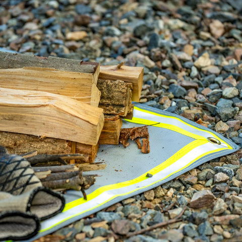 Pomoly fire pit mat protects decks and lawns during outdoor fires