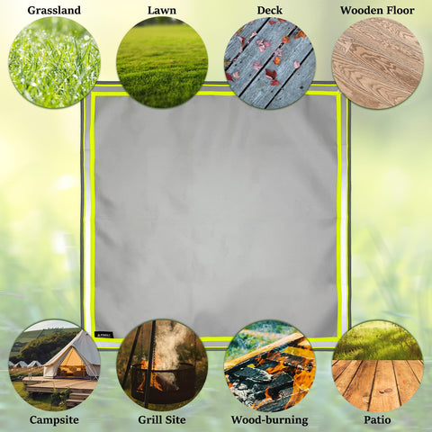 Pomoly fire pit mat dimensions 39.4-inch square for wide coverage