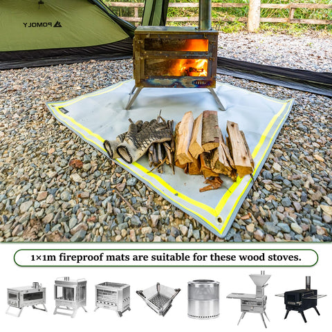 Pomoly fire pit mat fiberglass core withstands high temperatures