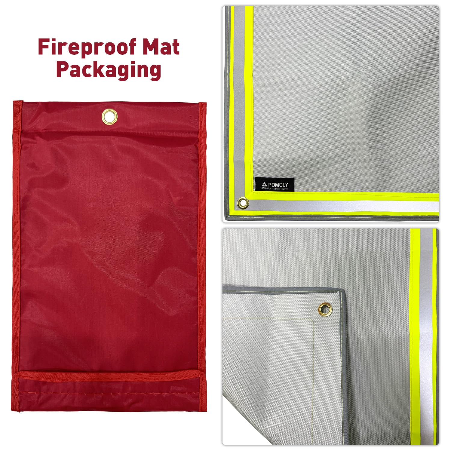 POMOLY fire pit mat lawn protection during fires