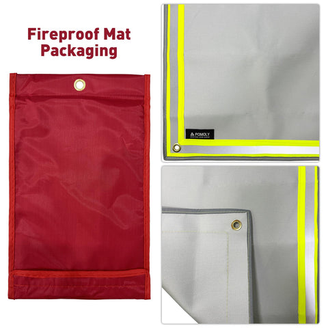 POMOLY fire pit mat lawn protection during fires