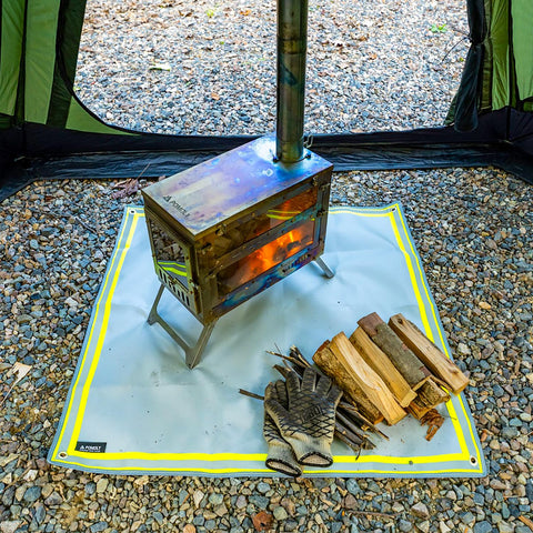 Pomoly fire pit mat night edge reflection improves visibility and safety