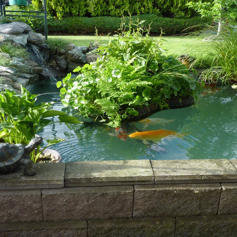Pond Armor non-toxic epoxy bonds to concrete and stone surfaces.